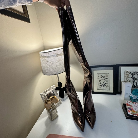 BRAND NEW INC Sedona Metallic Rose Gold Over the Knee Boots Size 8 - Picture 2 of 7